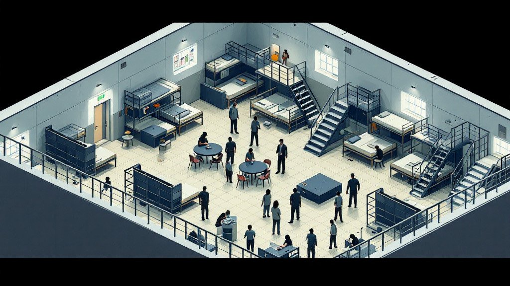 Panel 11, Two Hundred Extra People. Illustration. The lamp-yellow excess figures. They are the only thing in the frame that was not planned for.