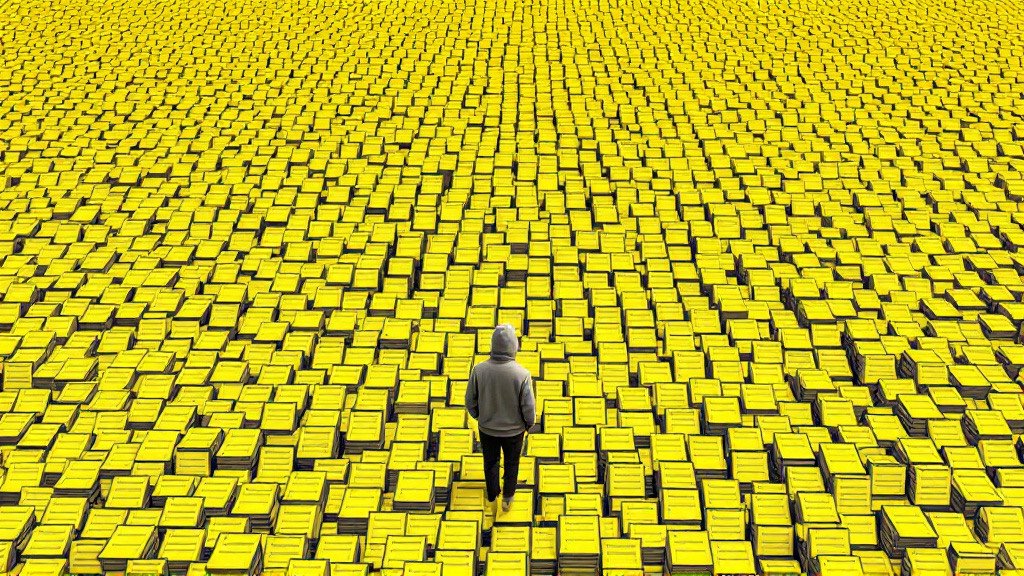 Panel 13, Nineteen Hundred and Fifteen. Illustration. The 28 yellow slips. They are hard to find in 1,915 and that difficulty is the panel's argument.