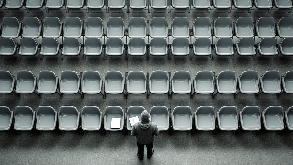 Panel 30, Supervised. Illustration. The one occupied chair, holding paper instead of a person. The supervision is real; the relationship is not.